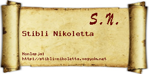 Stibli Nikoletta névjegykártya