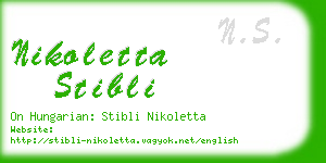 nikoletta stibli business card